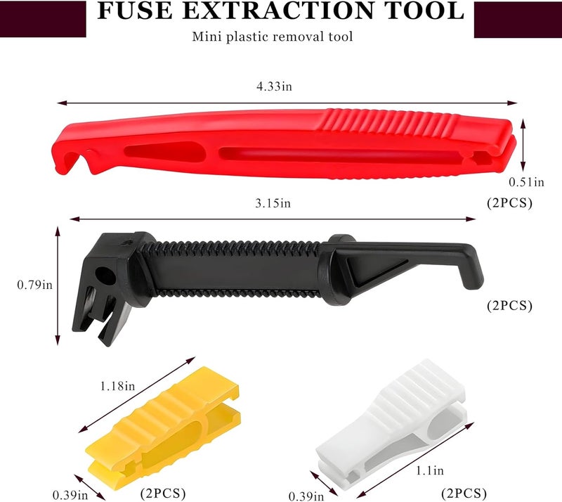 FSTURIOS 8PCS Car Fuse Puller Tool, 4 Size Mini Plastic Vehicle Fuse Puller Extraction Tool Set, Automotive Blade Glass Fuses Insertion Tool for Motorcycle Truck Fuses Replacement - Image 2